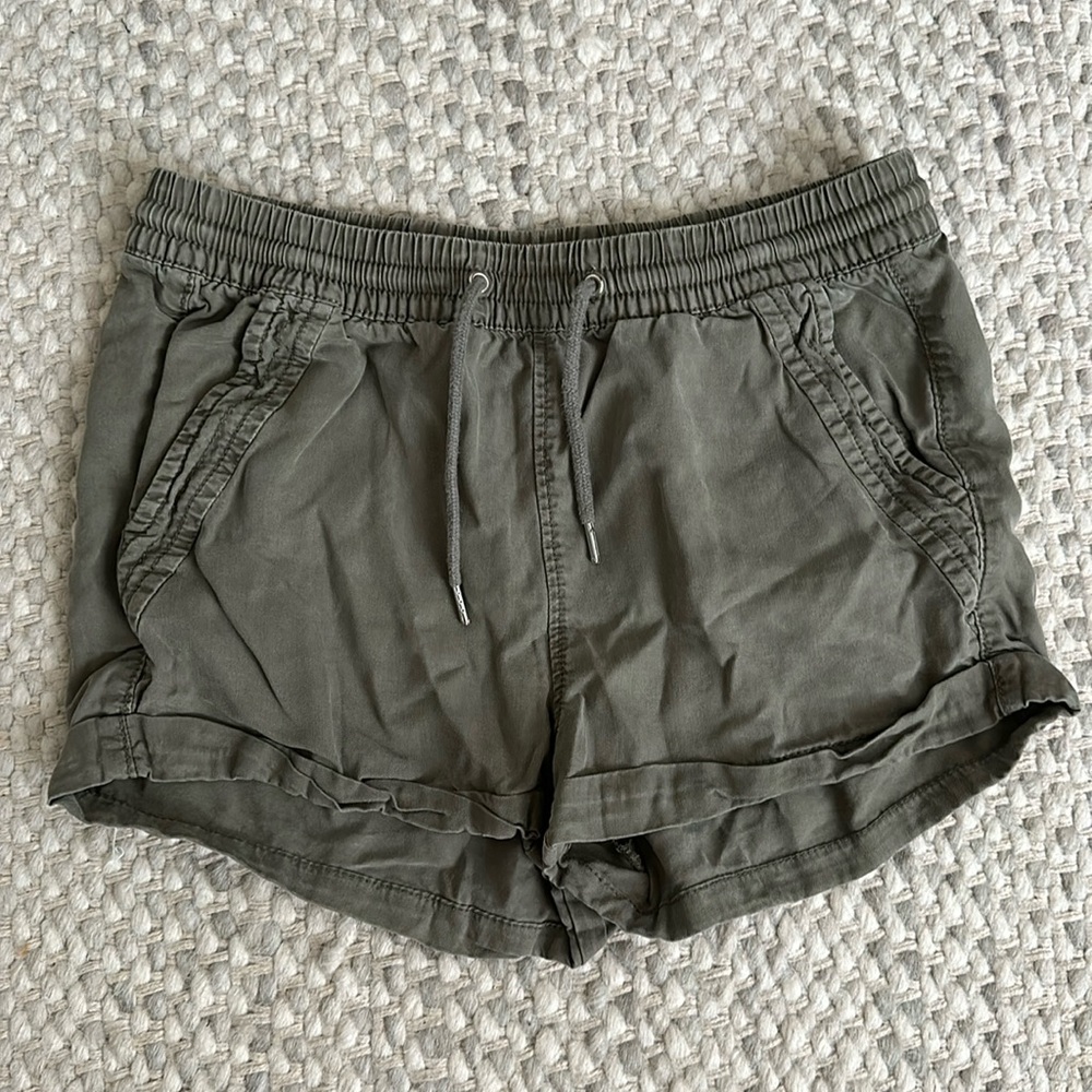 Green cargo shorts